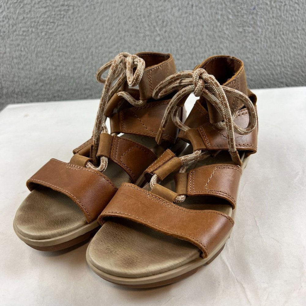 Sorel WMNS Sz 7.5 Torpeda Lace II NL2496224 Brown Lace Up Gladiator Sandals